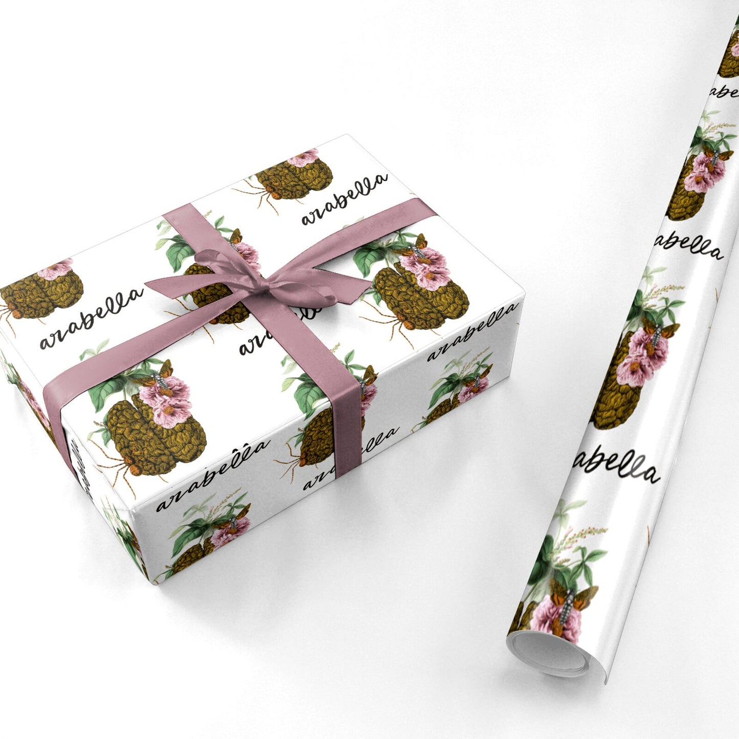 Personalised Vintage Brain Drawing Personalised Wrapping Paper
