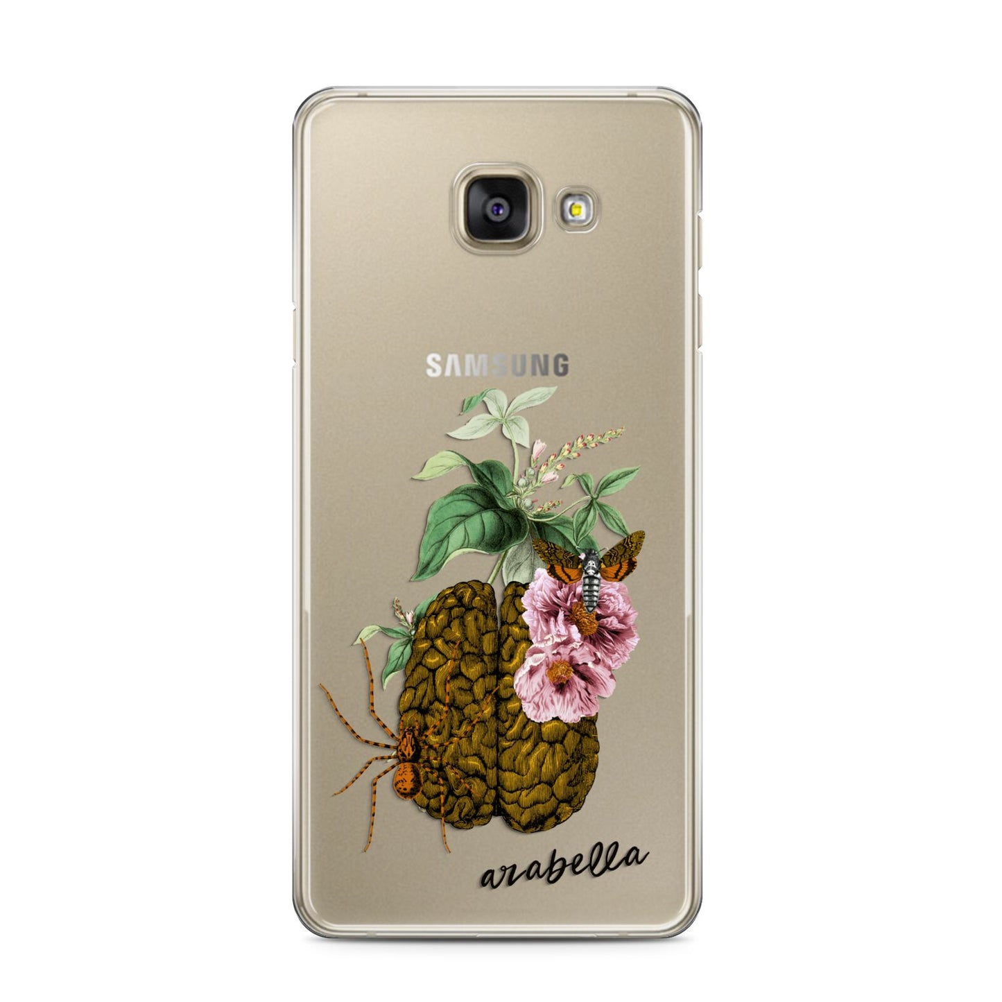 Personalised Vintage Brain Drawing Samsung Galaxy A3 2016 Case on gold phone