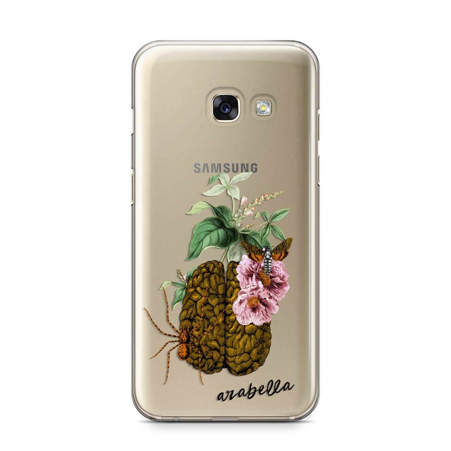 Personalised Vintage Brain Drawing Samsung Galaxy A3 2017 Case on gold phone