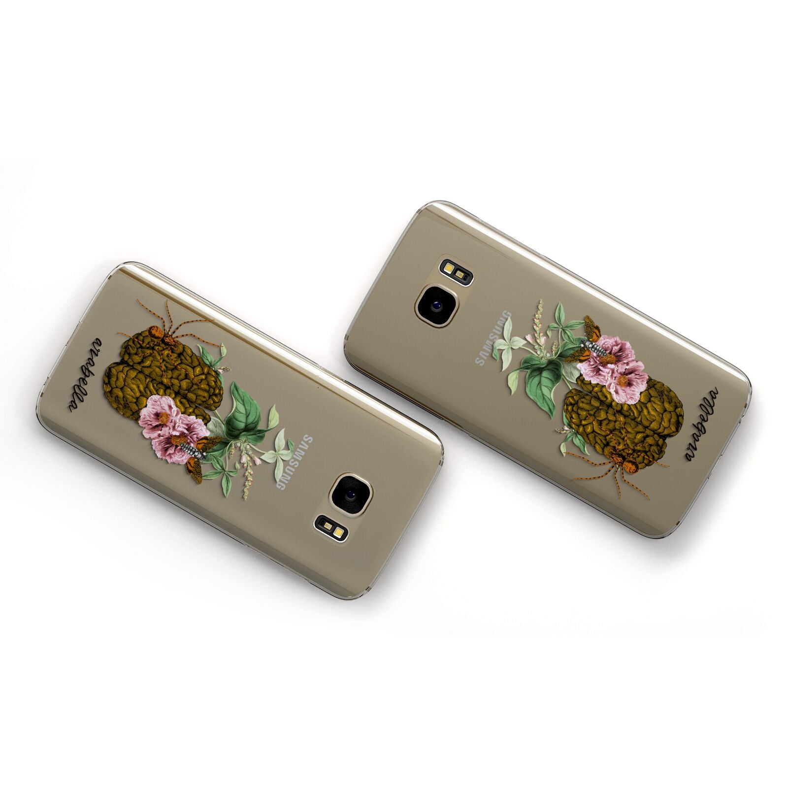 Personalised Vintage Brain Drawing Samsung Galaxy Case Flat Overview