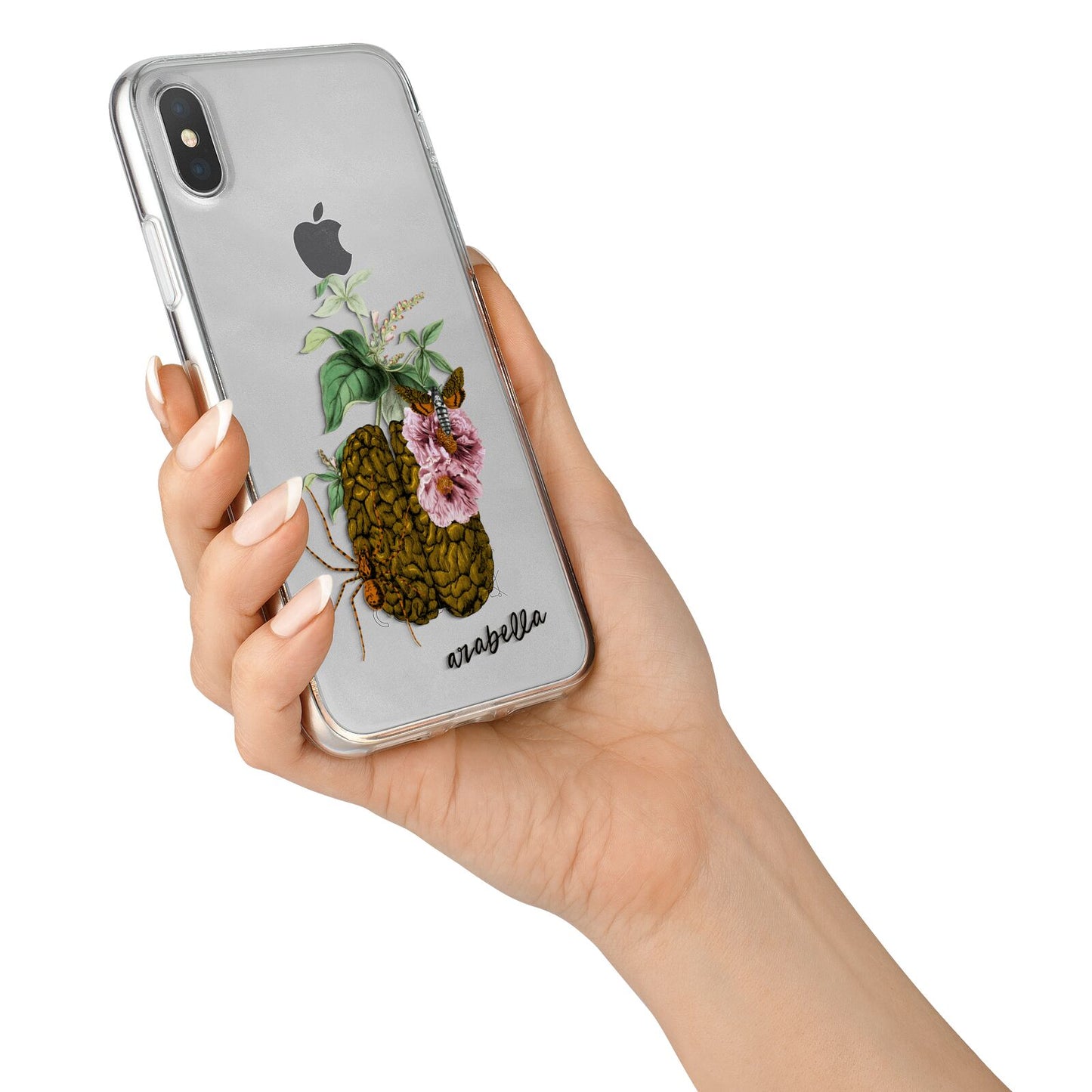Personalised Vintage Brain Drawing iPhone X Bumper Case on Silver iPhone Alternative Image 2