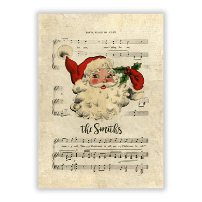 Personalised Vintage Christmas A5 Flat Greetings Card