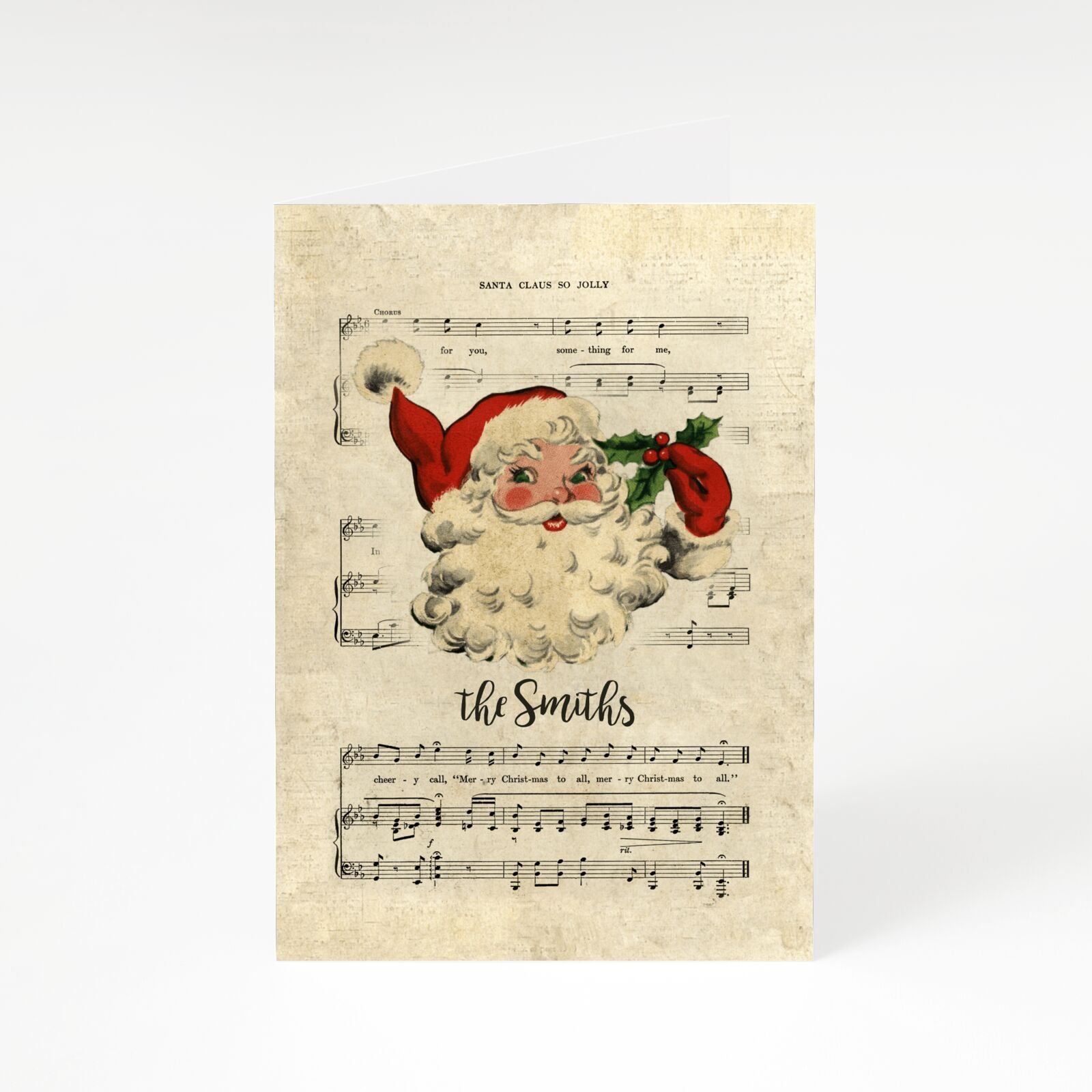 Personalised Vintage Christmas A5 Greetings Card