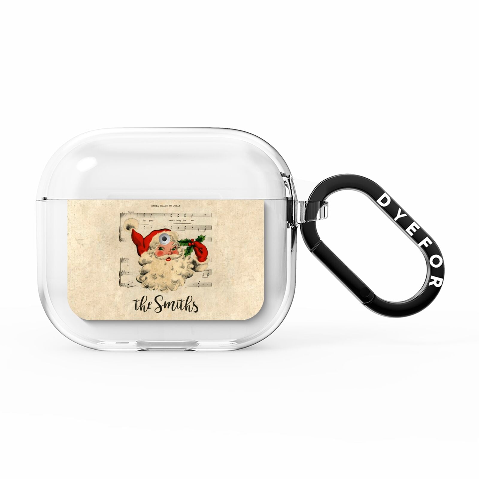 Personalised Vintage Christmas AirPods Clear Case 3rd Gen