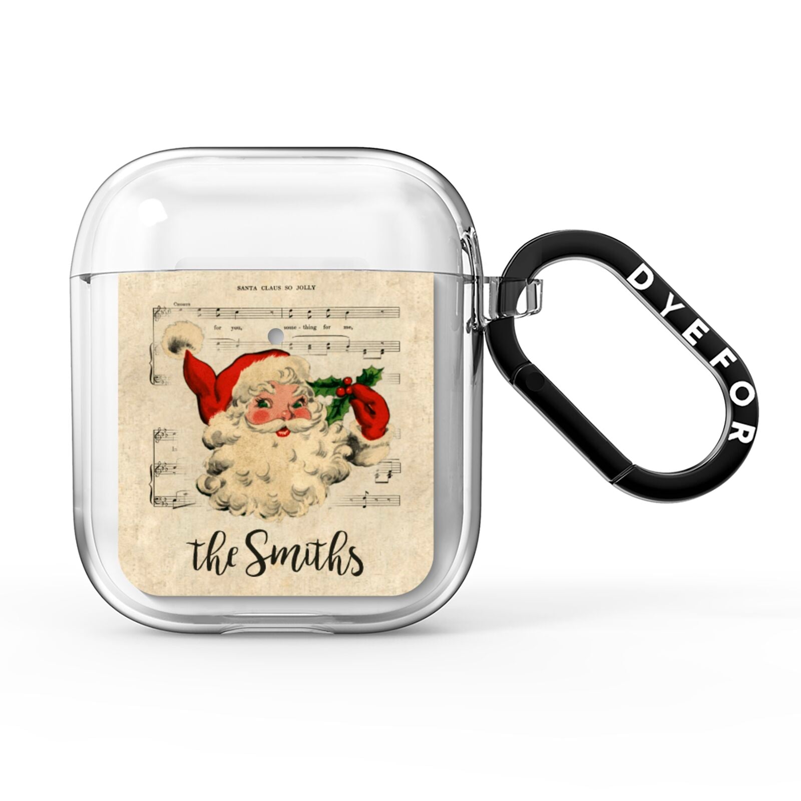 Personalised Vintage Christmas AirPods Clear Case