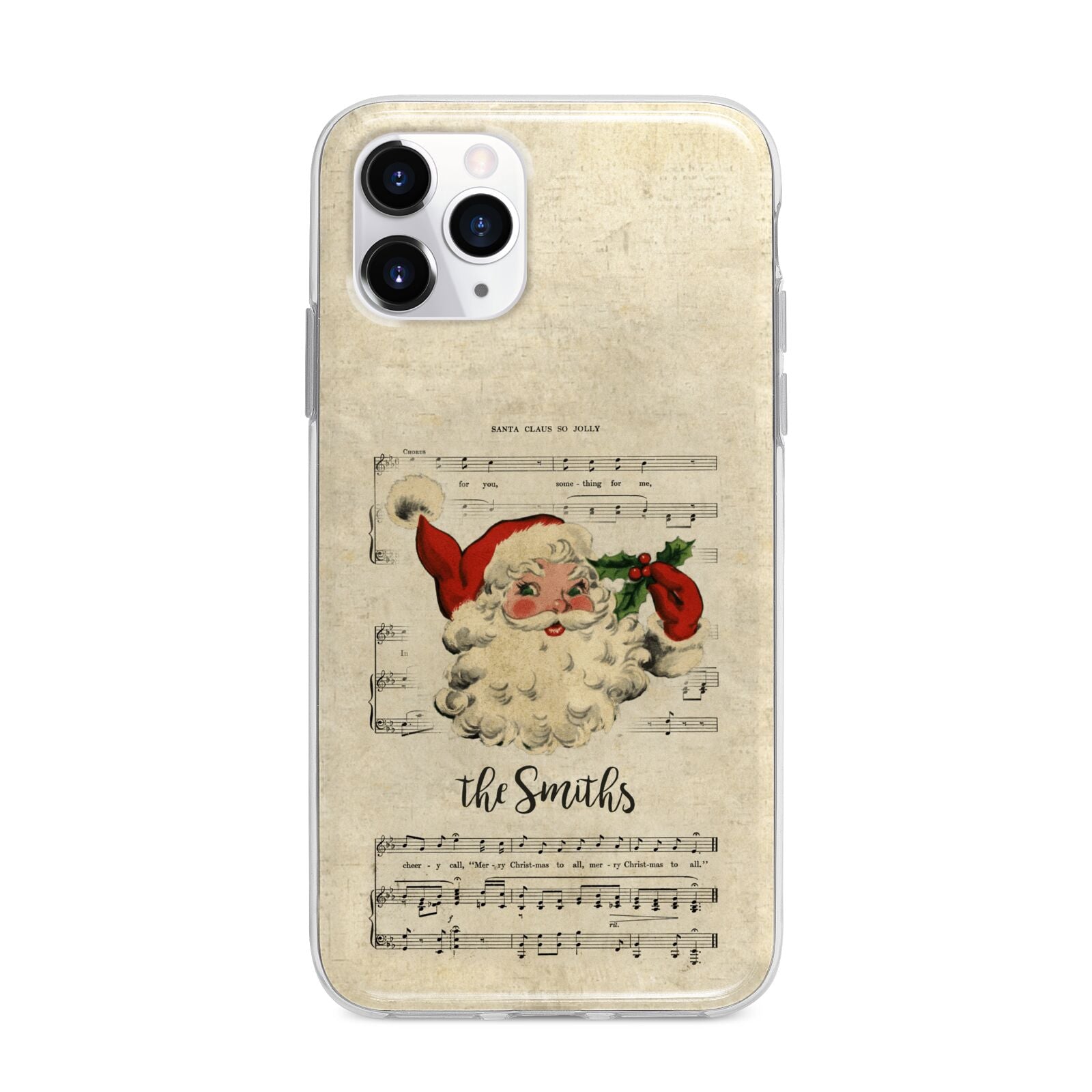 Personalised Vintage Christmas Apple iPhone 11 Pro in Silver with Bumper Case