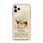 Personalised Vintage Christmas Apple iPhone 11 Pro in Silver with Pink Impact Case