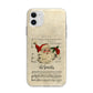 Personalised Vintage Christmas Apple iPhone 11 in White with Bumper Case