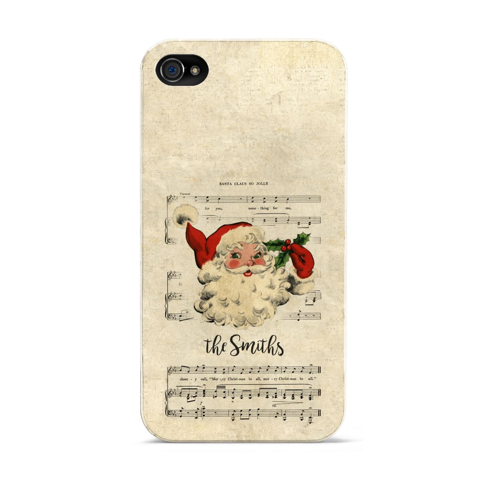 Personalised Vintage Christmas Apple iPhone 4s Case