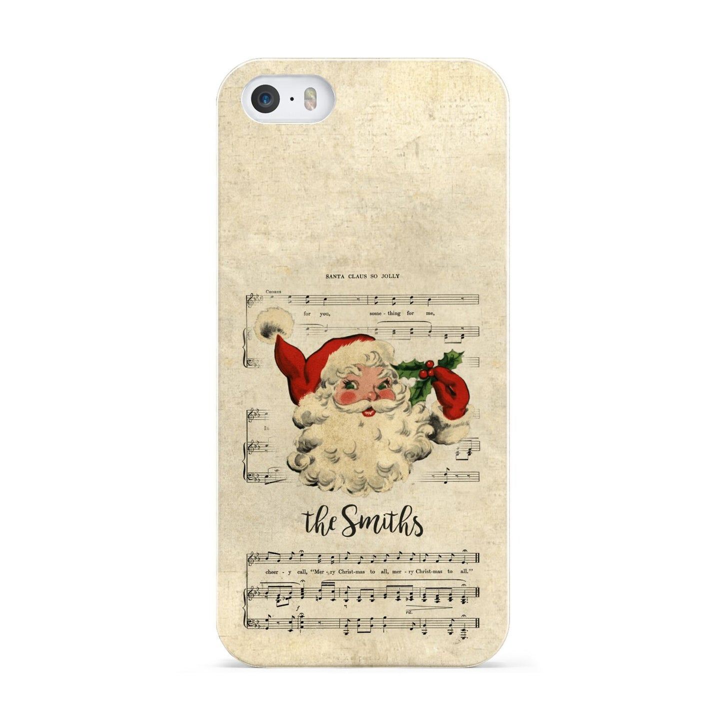 Personalised Vintage Christmas Apple iPhone 5 Case