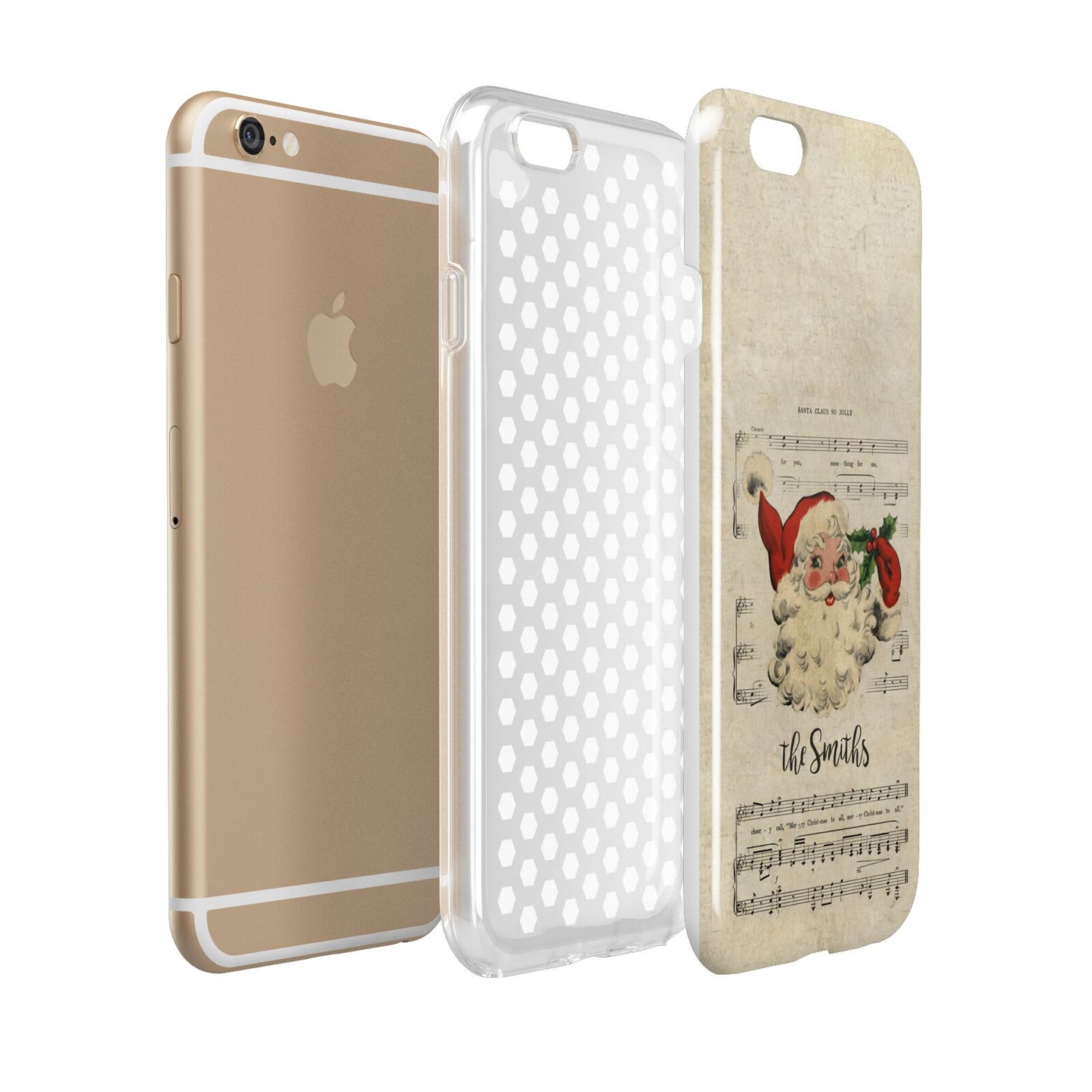 Personalised Vintage Christmas Apple iPhone 6 3D Tough Case Expanded view