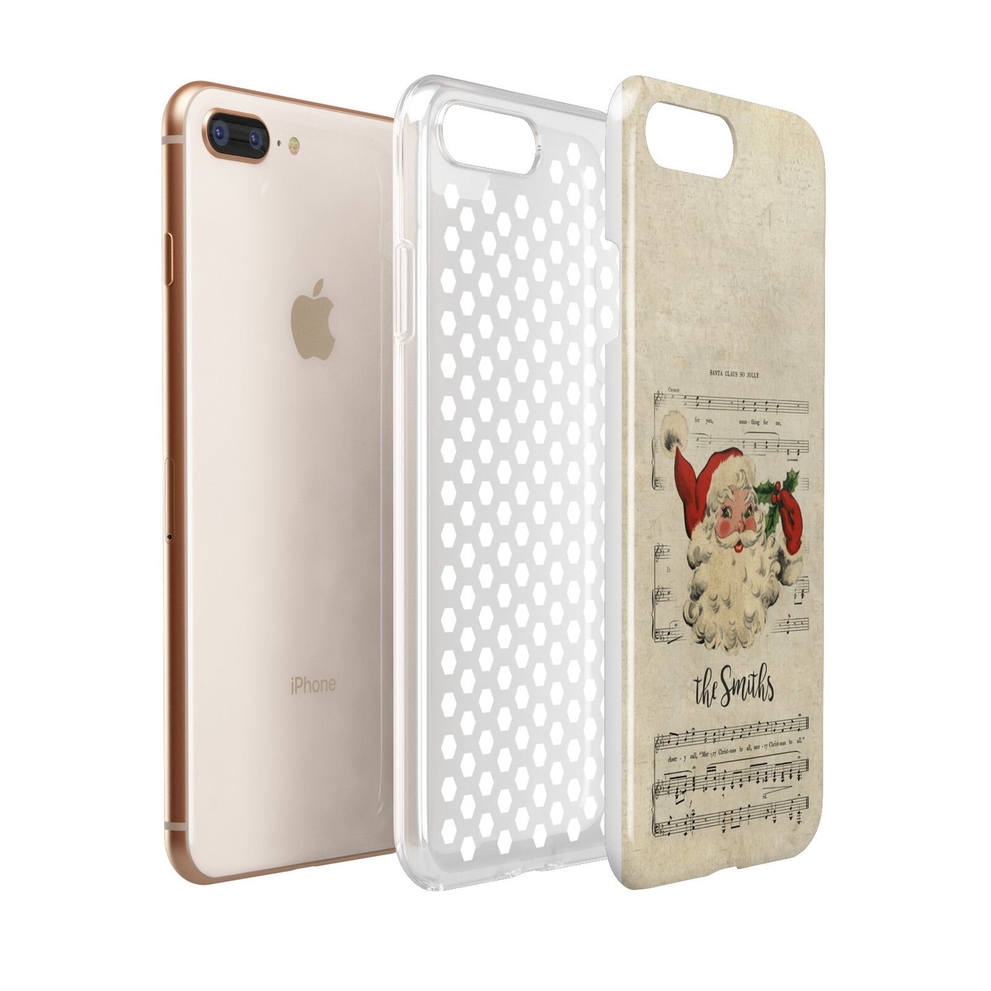 Personalised Vintage Christmas Apple iPhone 7 8 Plus 3D Tough Case Expanded View