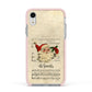 Personalised Vintage Christmas Apple iPhone XR Impact Case Pink Edge on Silver Phone