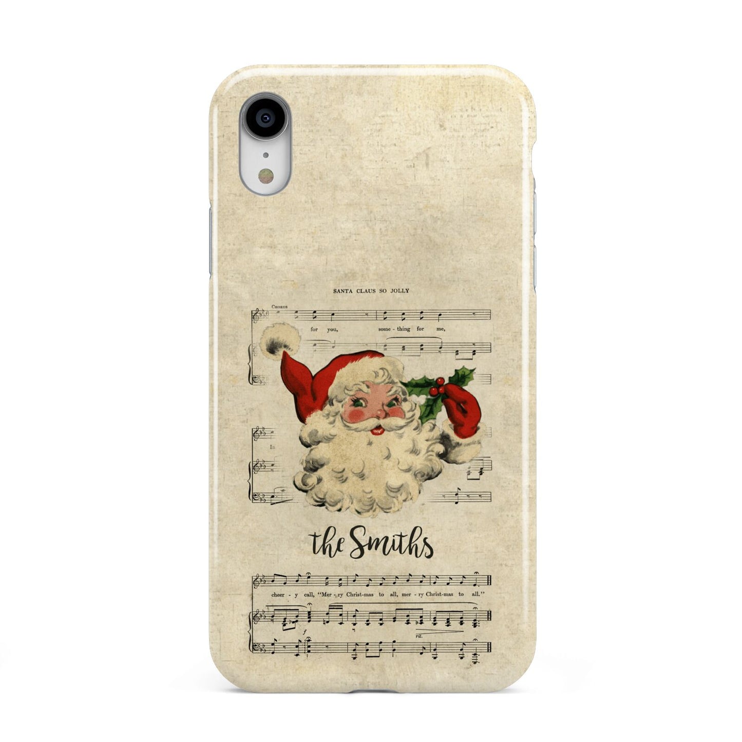 Personalised Vintage Christmas Apple iPhone XR White 3D Tough Case