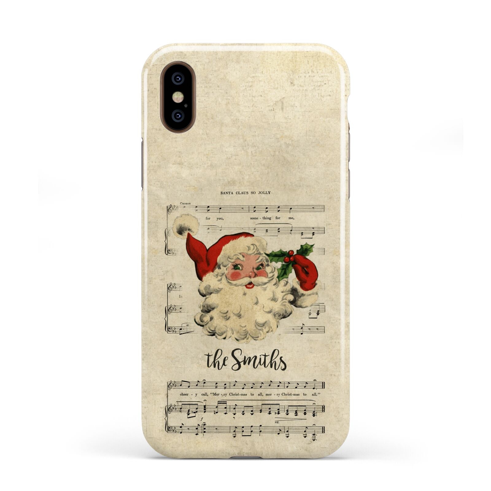 Personalised Vintage Christmas Apple iPhone XS 3D Tough