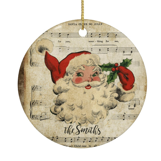 Personalised Vintage Christmas Circle Decoration