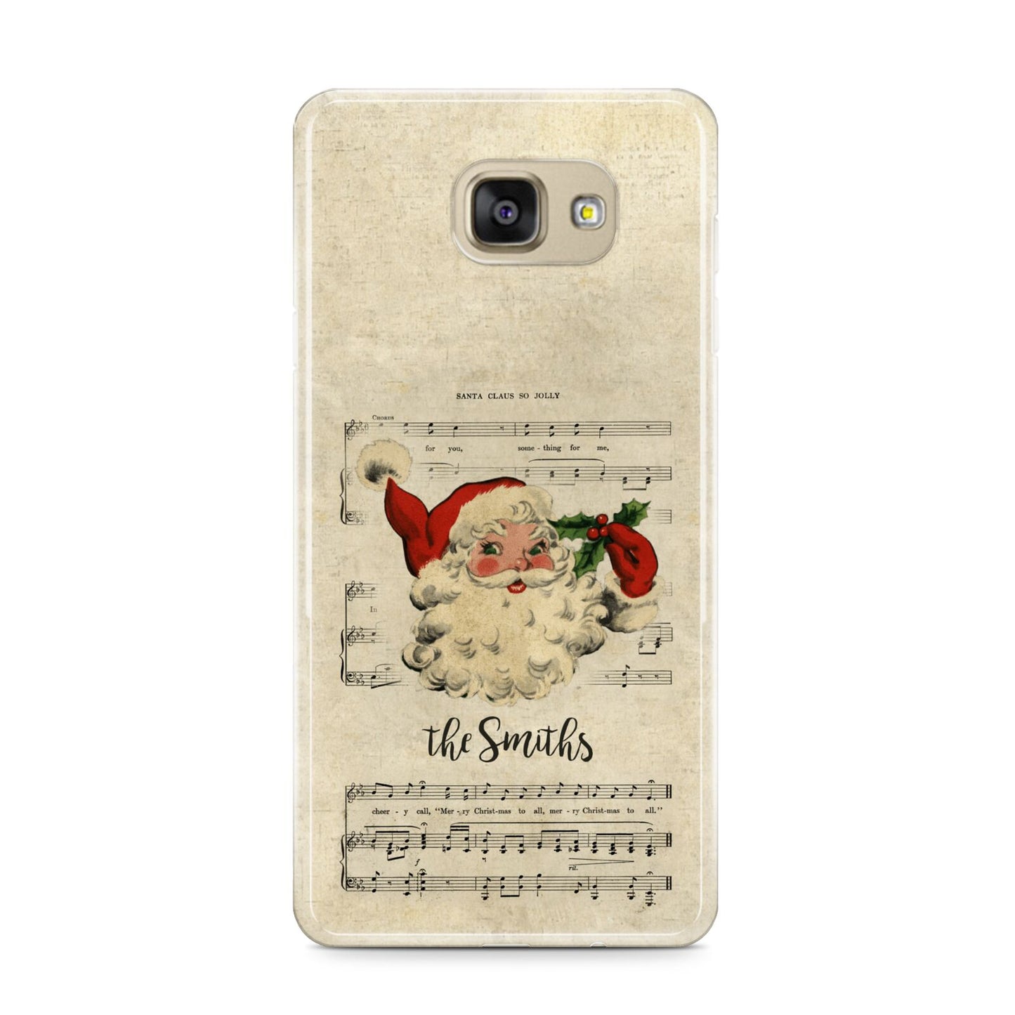 Personalised Vintage Christmas Samsung Galaxy A9 2016 Case on gold phone