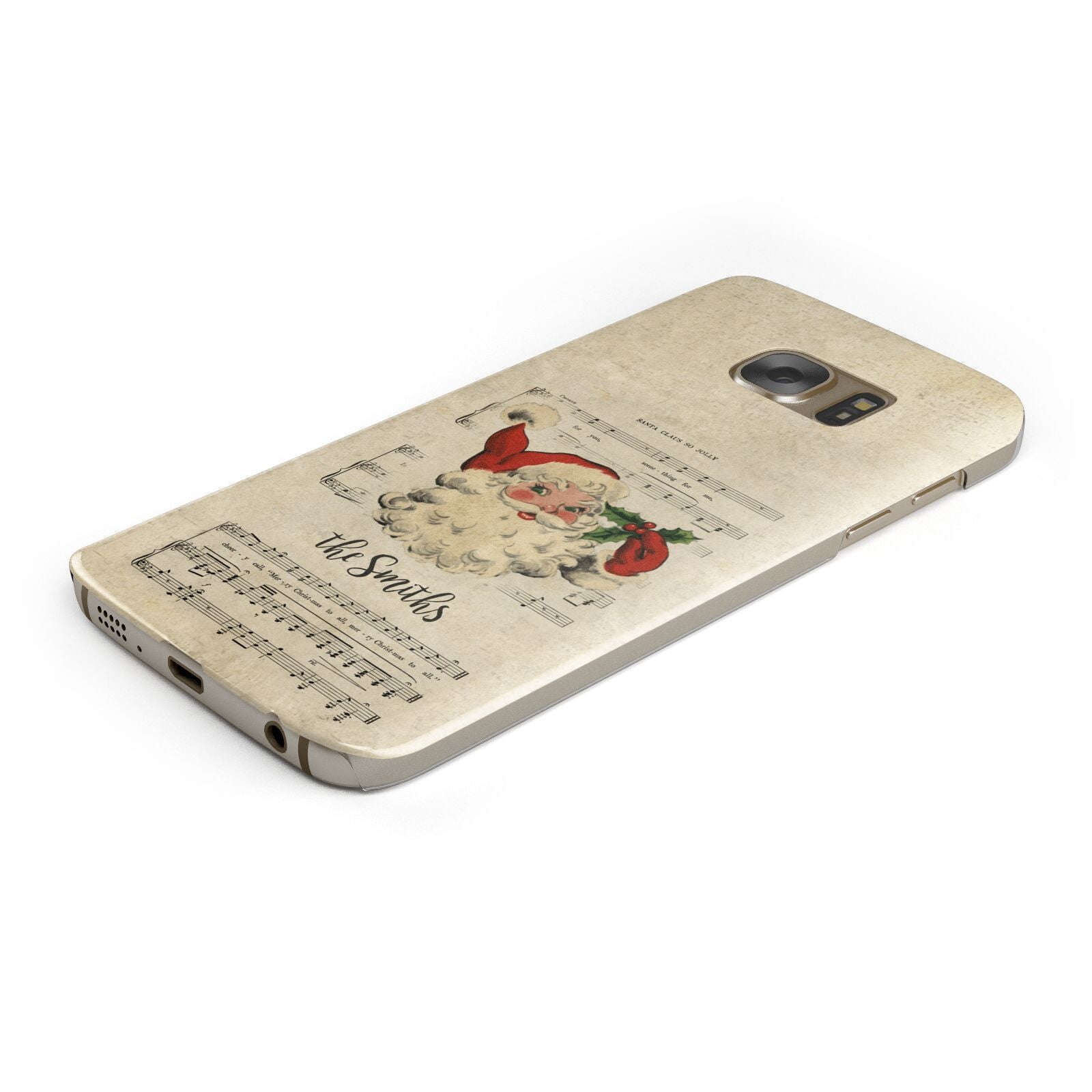 Personalised Vintage Christmas Samsung Galaxy Case Bottom Cutout