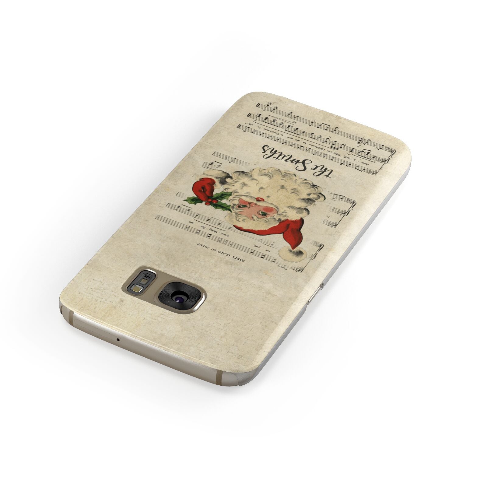 Personalised Vintage Christmas Samsung Galaxy Case Front Close Up