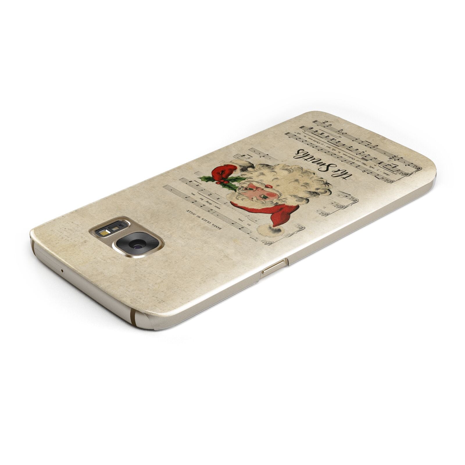Personalised Vintage Christmas Samsung Galaxy Case Top Cutout