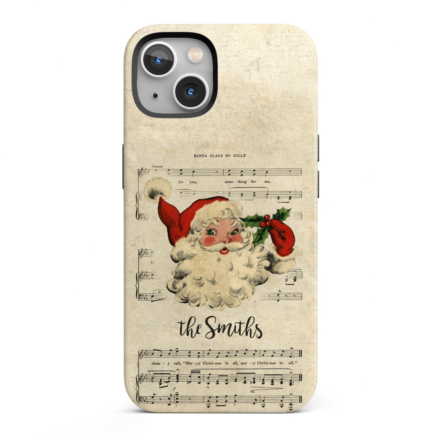 Personalised Vintage Christmas iPhone 13 Full Wrap 3D Tough Case