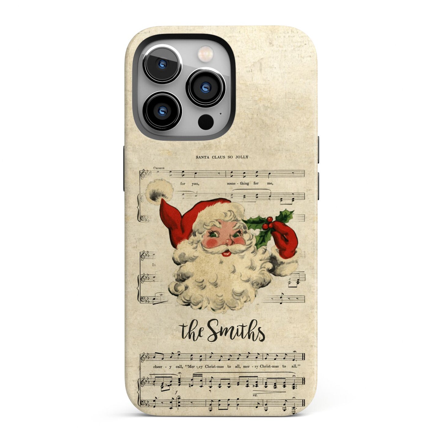 Personalised Vintage Christmas iPhone 13 Pro Full Wrap 3D Tough Case
