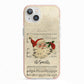 Personalised Vintage Christmas iPhone 13 TPU Impact Case with Pink Edges