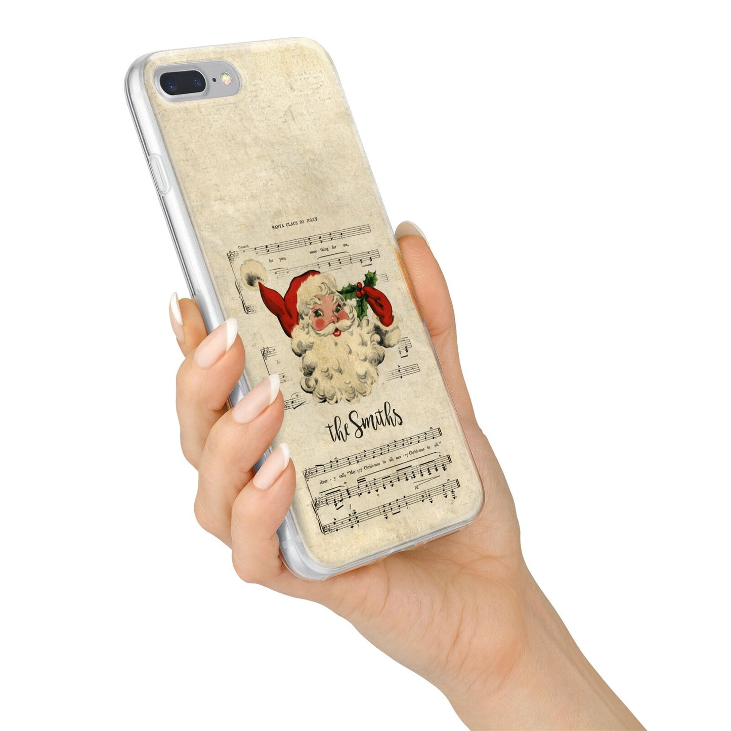 Personalised Vintage Christmas iPhone 7 Plus Bumper Case on Silver iPhone Alternative Image