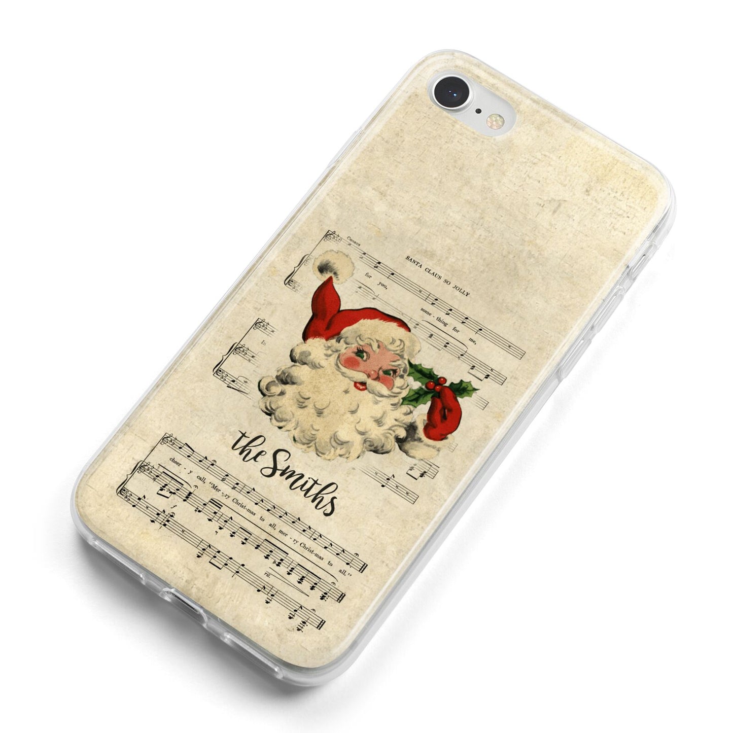 Personalised Vintage Christmas iPhone 8 Bumper Case on Silver iPhone Alternative Image