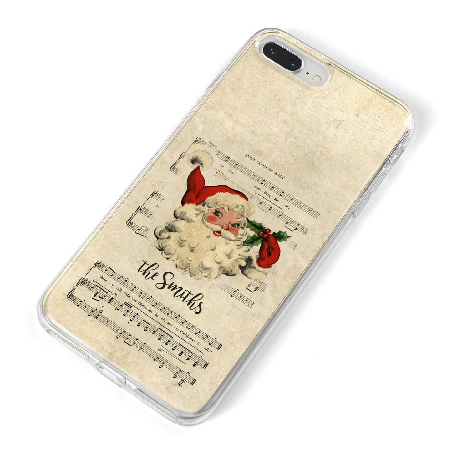 Personalised Vintage Christmas iPhone 8 Plus Bumper Case on Silver iPhone Alternative Image