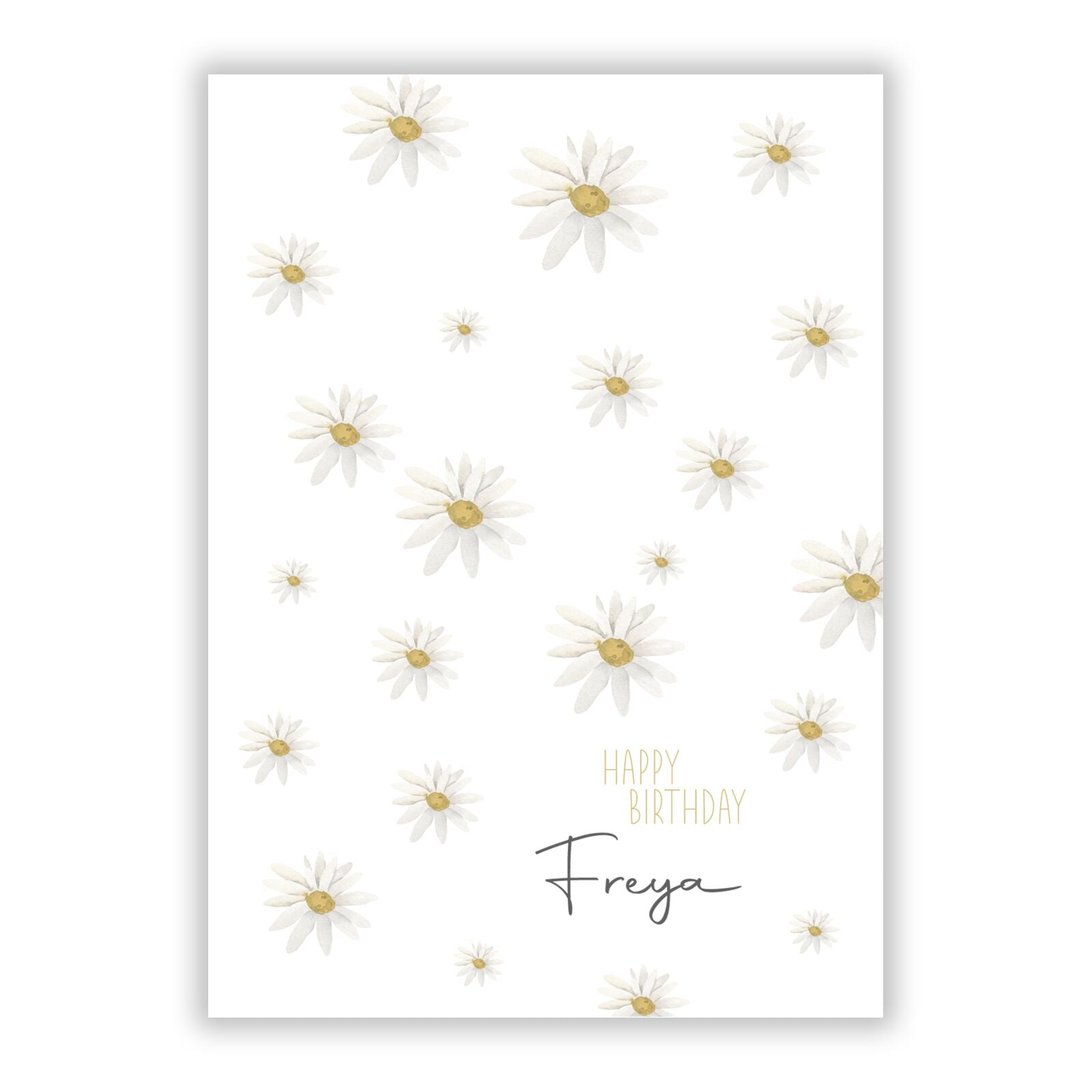 Personalised Vintage Daisy A5 Flat Greetings Card