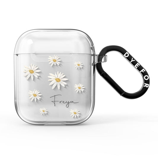 Personalised Vintage Daisy AirPods Clear Case