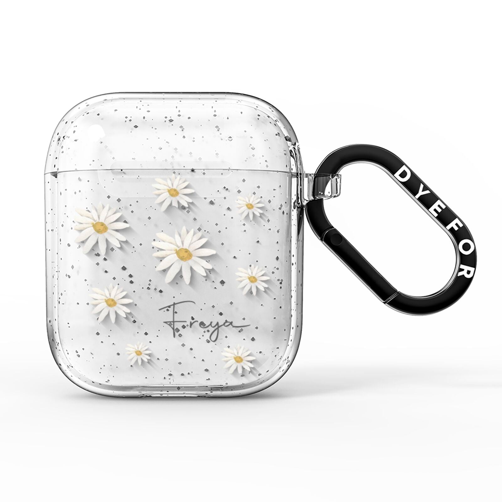 Personalised Vintage Daisy AirPods Glitter Case