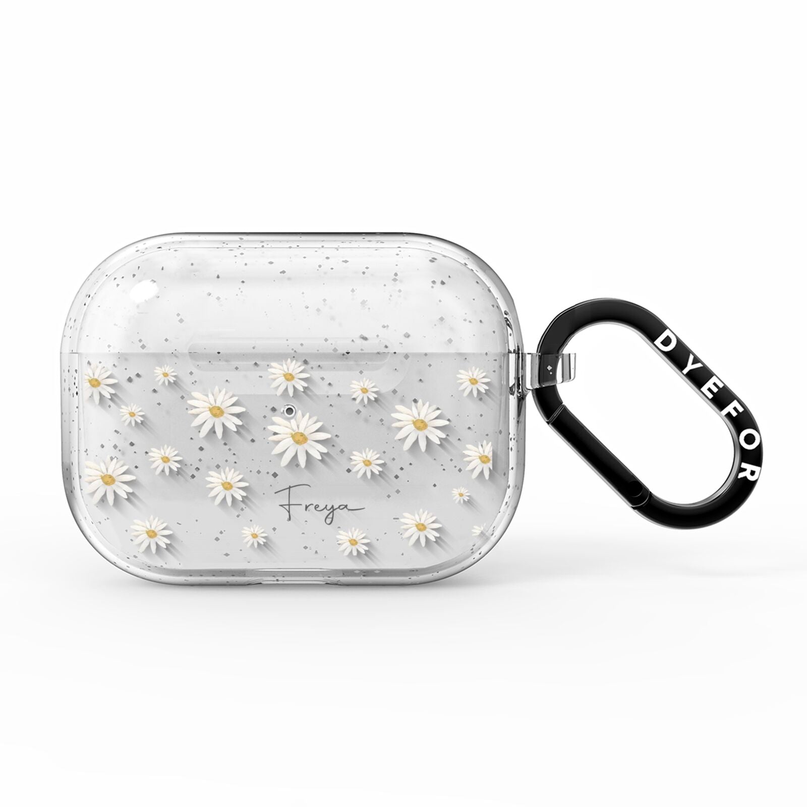 Personalised Vintage Daisy AirPods Pro Glitter Case