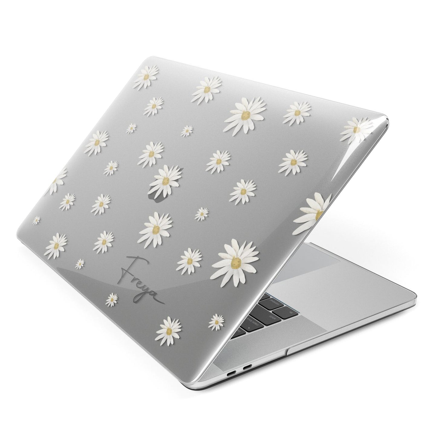 Personalised Vintage Daisy Apple MacBook Case Side View