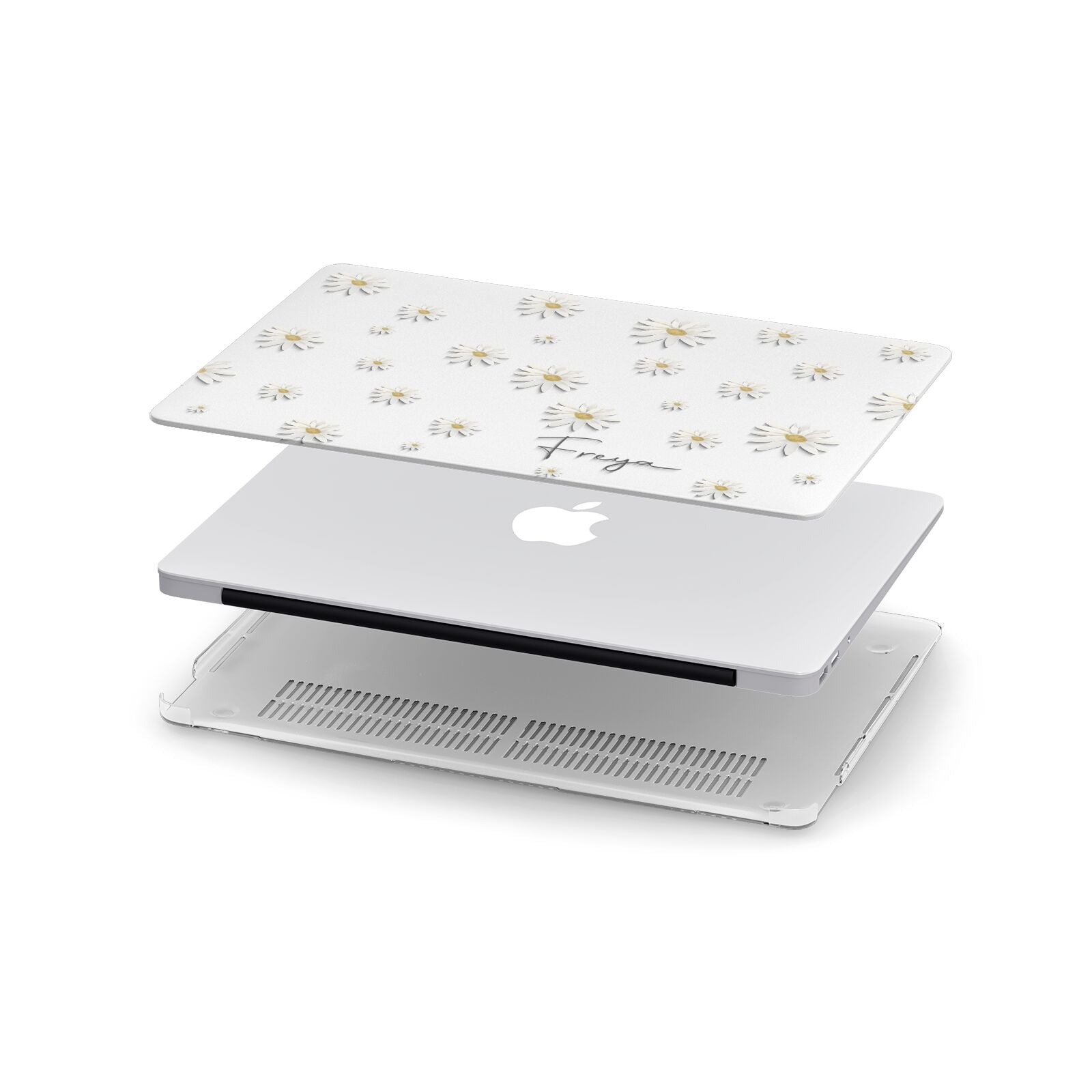 Personalised Vintage Daisy Apple MacBook Case in Detail