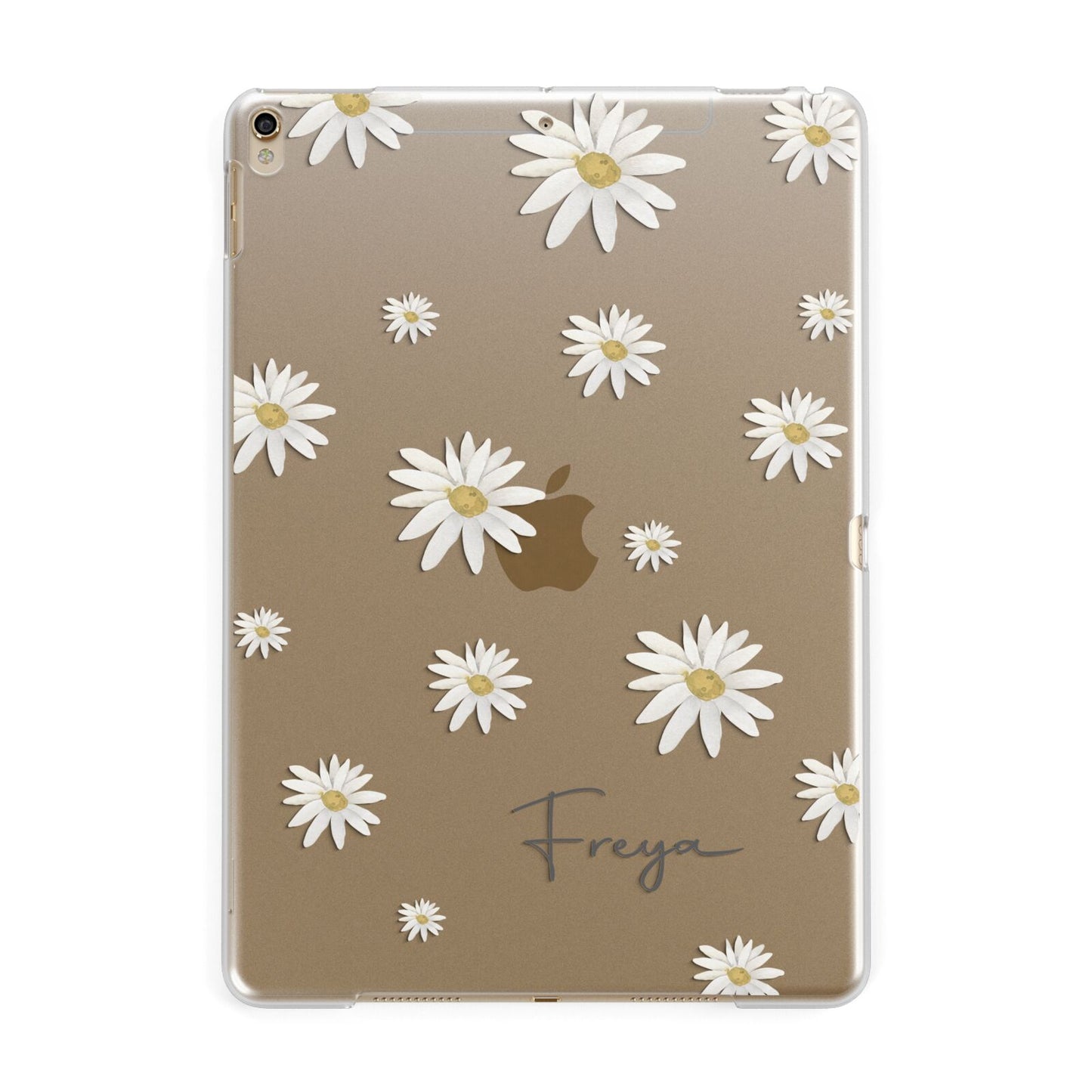 Personalised Vintage Daisy Apple iPad Gold Case