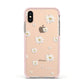 Personalised Vintage Daisy Apple iPhone Xs Impact Case Pink Edge on Gold Phone