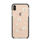 Personalised Vintage Daisy Apple iPhone Xs Max Impact Case Black Edge on Gold Phone