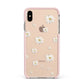 Personalised Vintage Daisy Apple iPhone Xs Max Impact Case Pink Edge on Gold Phone