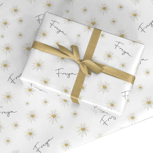 Personalised Vintage Daisy Custom Wrapping Paper
