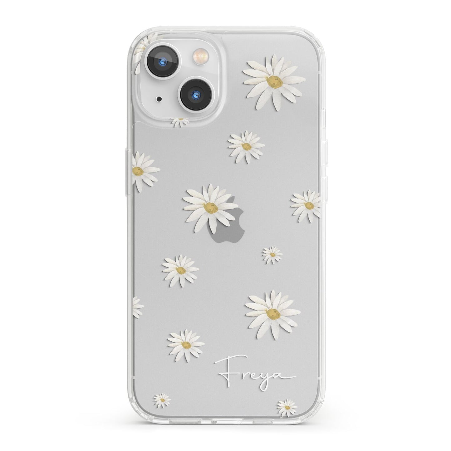 Personalised Vintage Daisy iPhone 13 Clear Bumper Case
