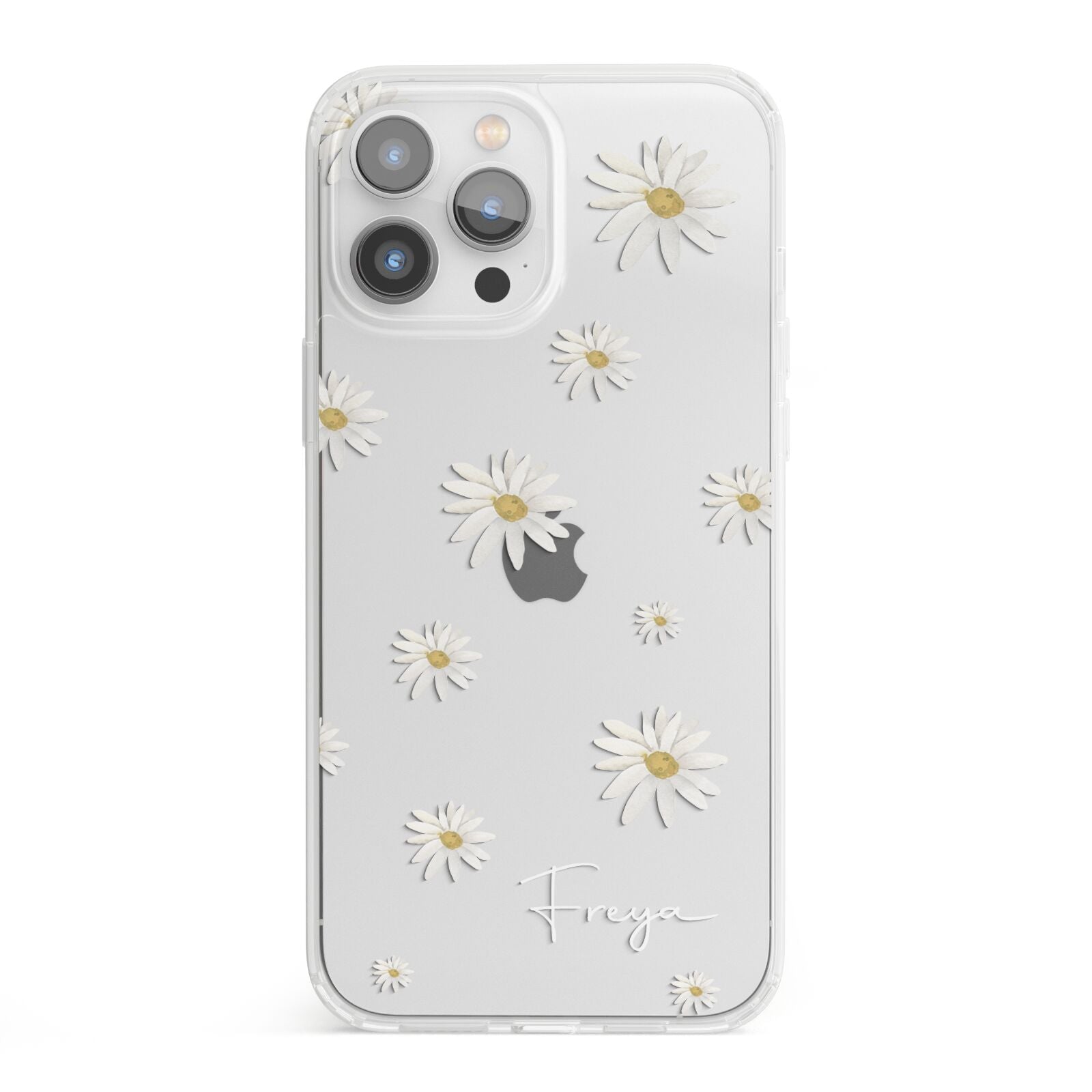 Personalised Vintage Daisy iPhone 13 Pro Max Clear Bumper Case