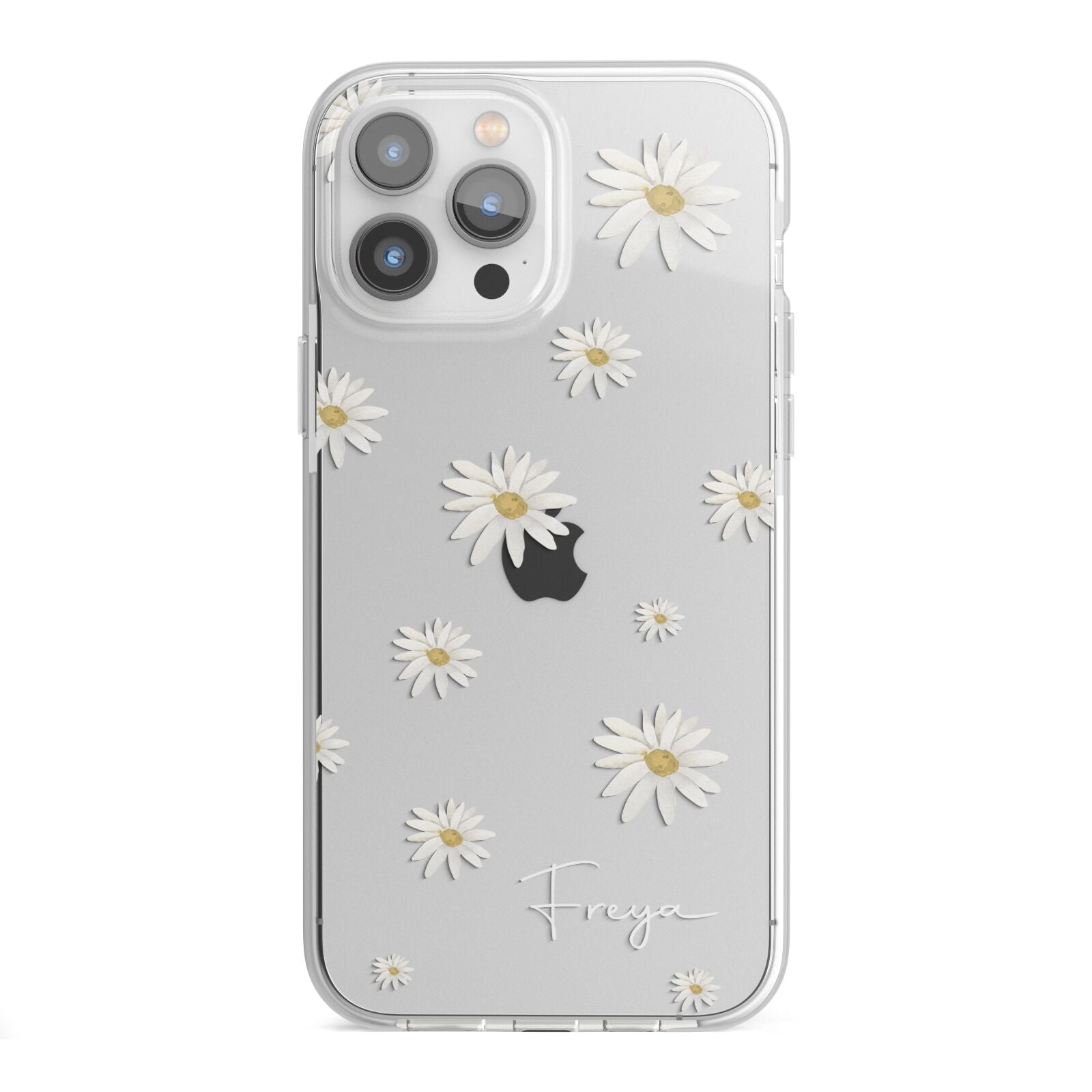 Personalised Vintage Daisy iPhone 13 Pro Max TPU Impact Case with White Edges
