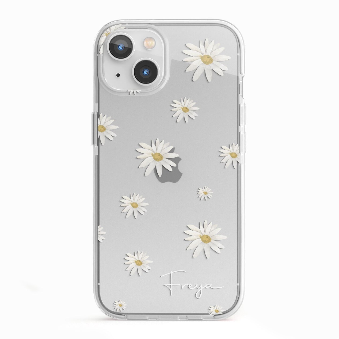 Personalised Vintage Daisy iPhone 13 TPU Impact Case with White Edges