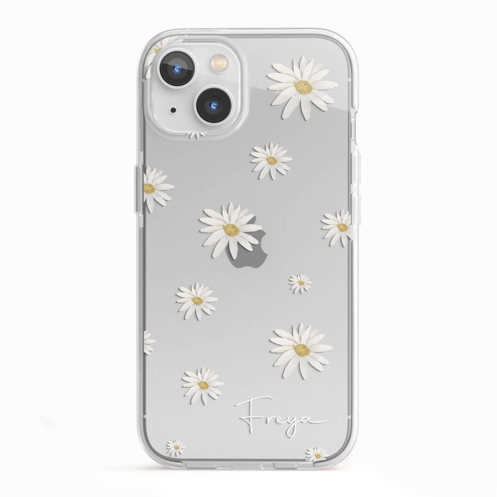 Personalised Vintage Daisy iPhone 13 TPU Impact Case with White Edges