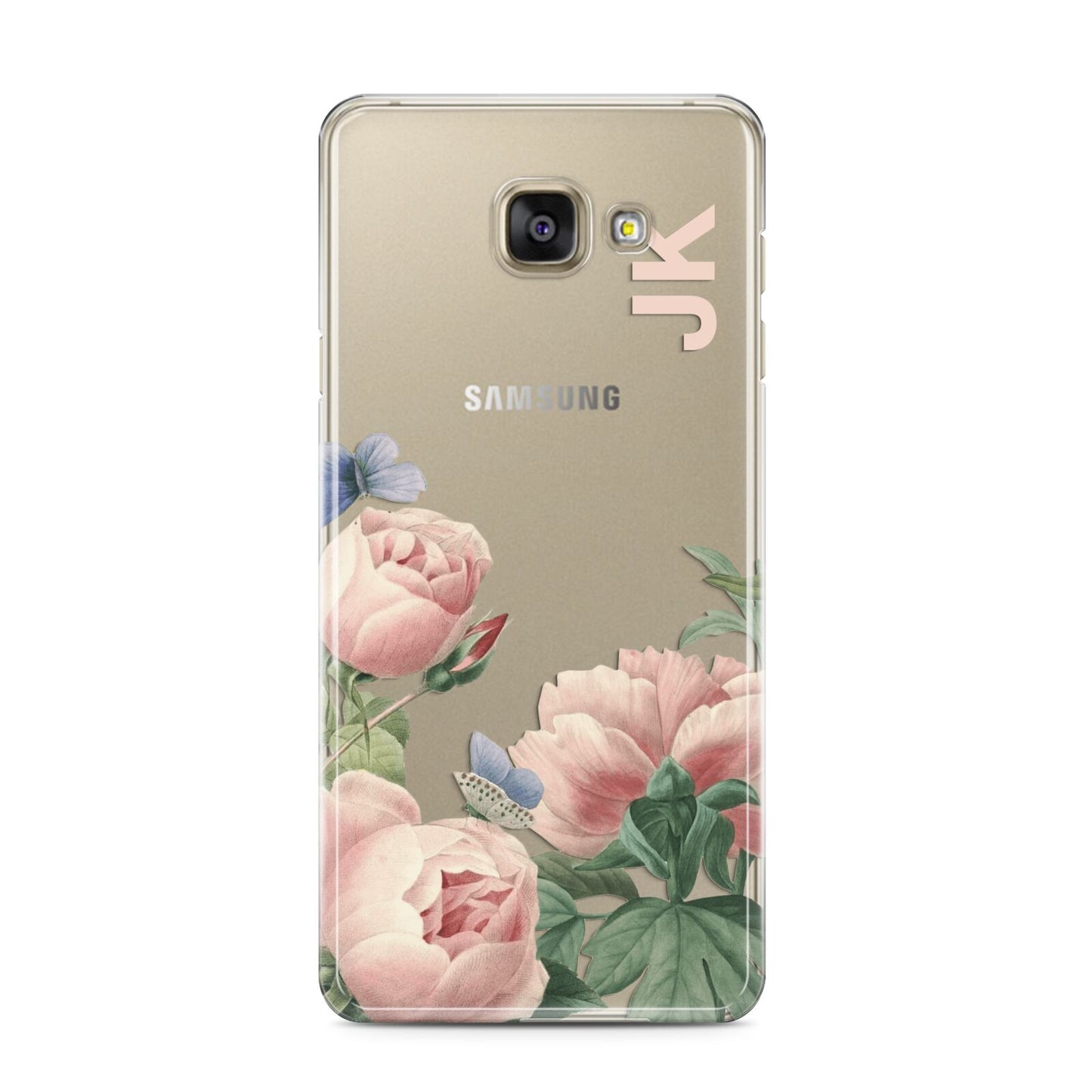 Personalised Vintage Flowers Samsung Galaxy A3 2016 Case on gold phone