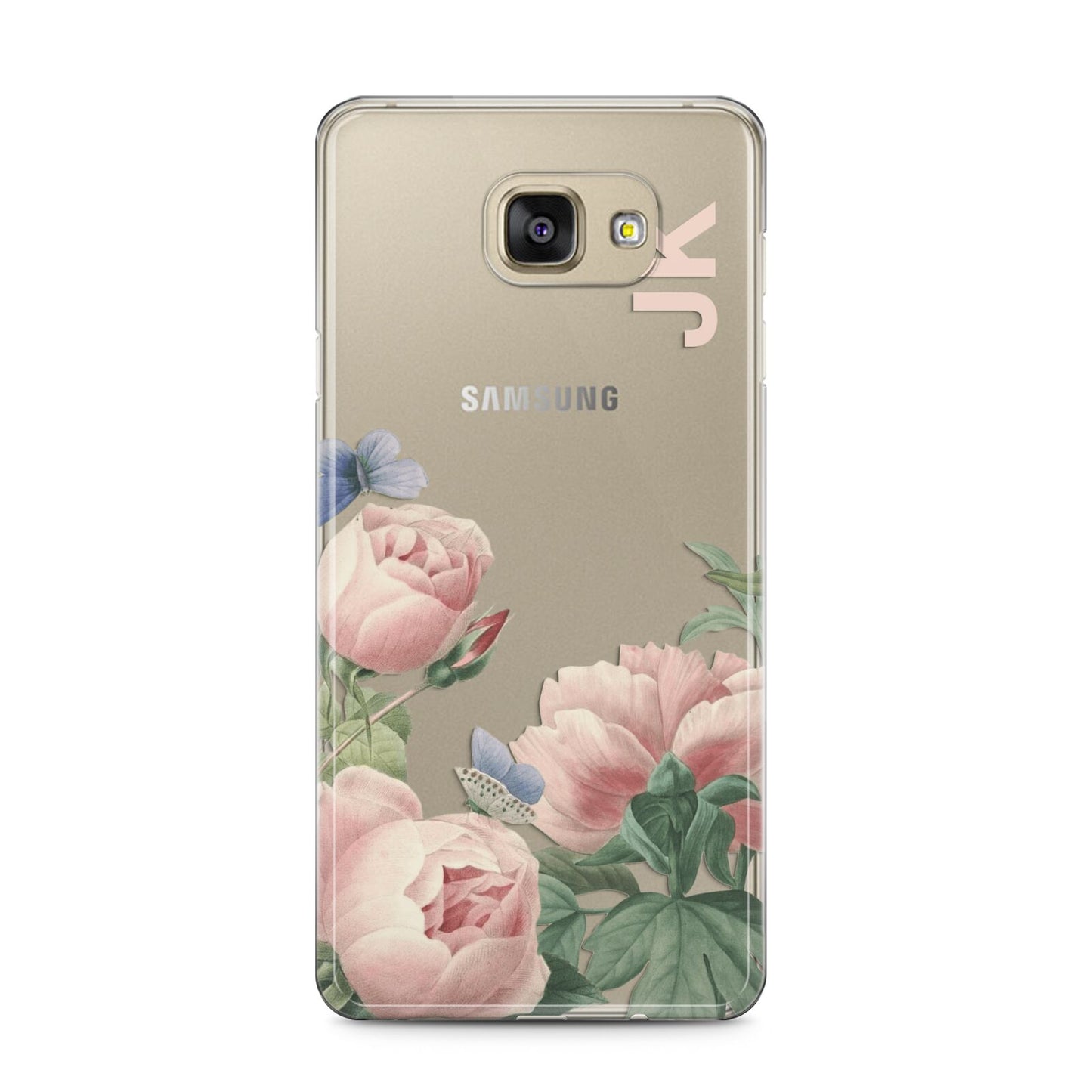 Personalised Vintage Flowers Samsung Galaxy A5 2016 Case on gold phone