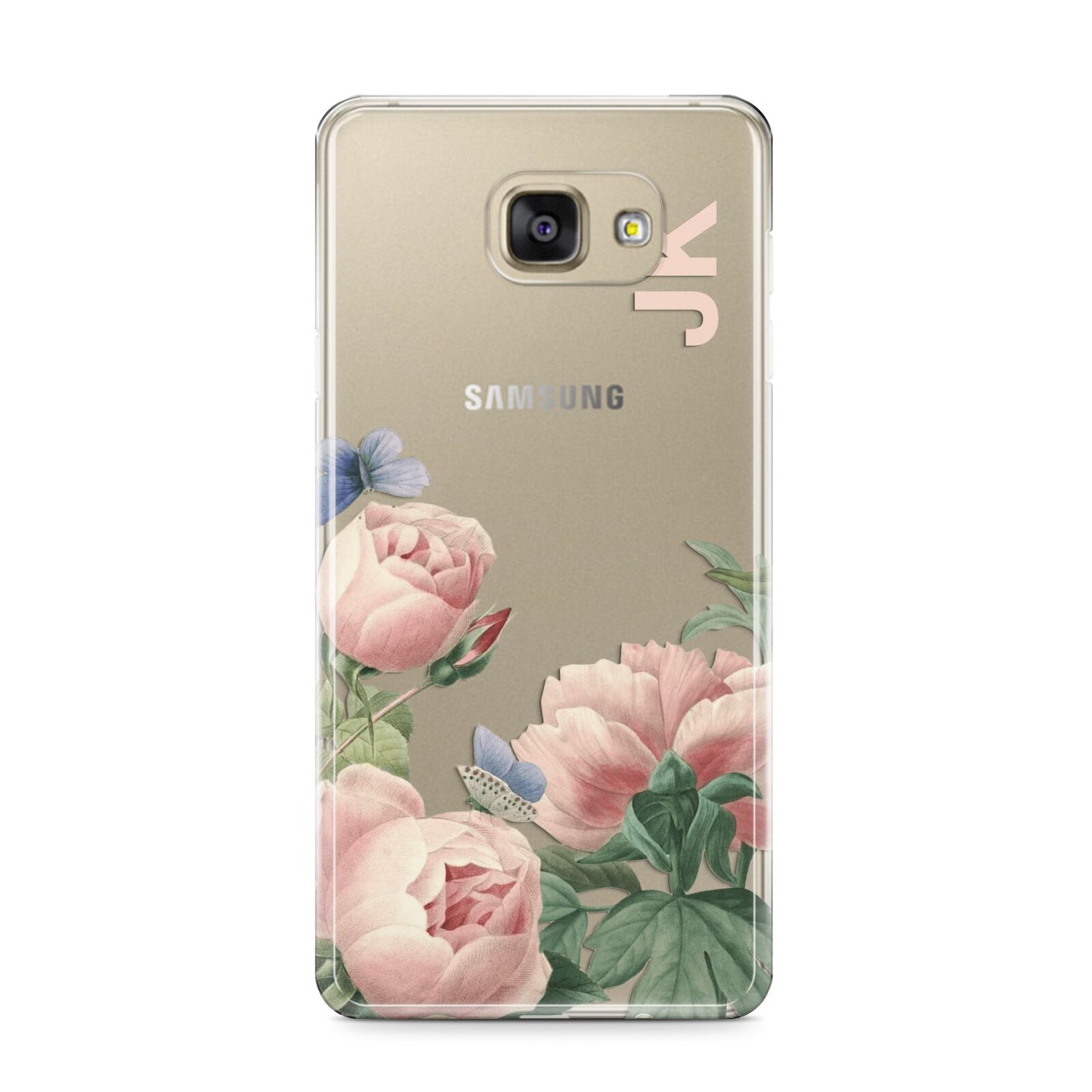 Personalised Vintage Flowers Samsung Galaxy A9 2016 Case on gold phone