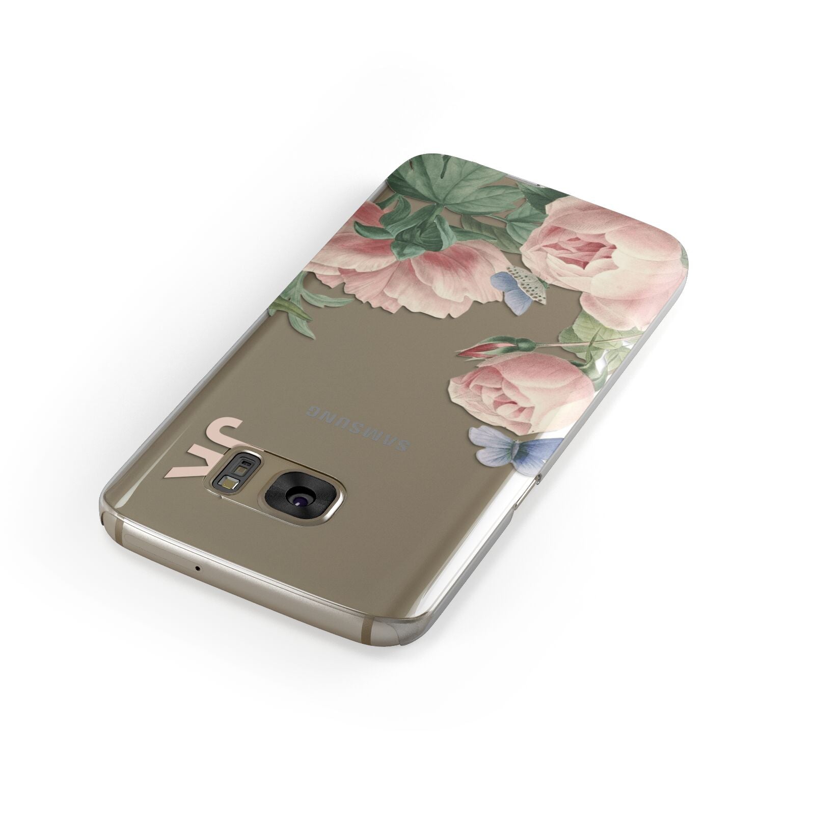 Personalised Vintage Flowers Samsung Galaxy Case Front Close Up